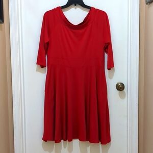 Oxiuly Fashion Half Sleeve Red Dress Size XXL New with No Tag